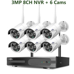 3MP CCTV System 8CH Wireless NVR kit 2MP 3TB 1080P Outdoor IR Night Vision