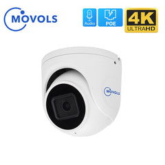 MOVOLS 4K 8MP POE IP Camera Sony IMX326 Outdoor Waterproof P2P ONVIF Metal Case Microphone CCTV Surveillance Doom SecurityCamera